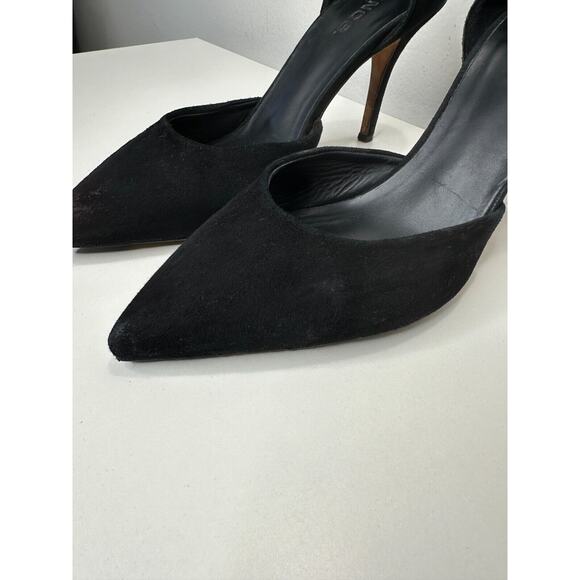 Vince Paulette d'Orsay Black Suede Pointed Toe Cut-Out Stiletto Heel Pump 9 - Picture 4 of 16